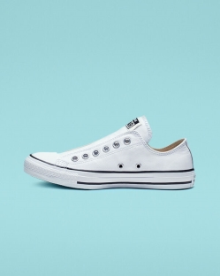 Converse Chuck Taylor All Star Leather Férfi Slip On Fekete/Fehér | SQTRLWU-HU